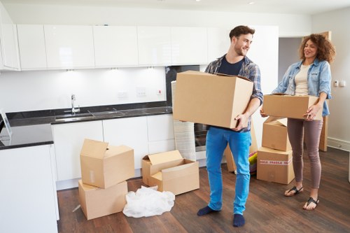 Expert team handling the moving truck in Merton